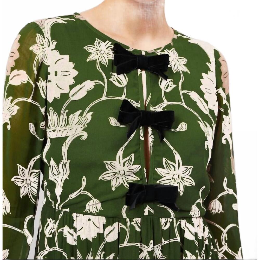 NEW BEYOND BY VERA gwen midi dress in meknes pine - Picture 4 of 4
